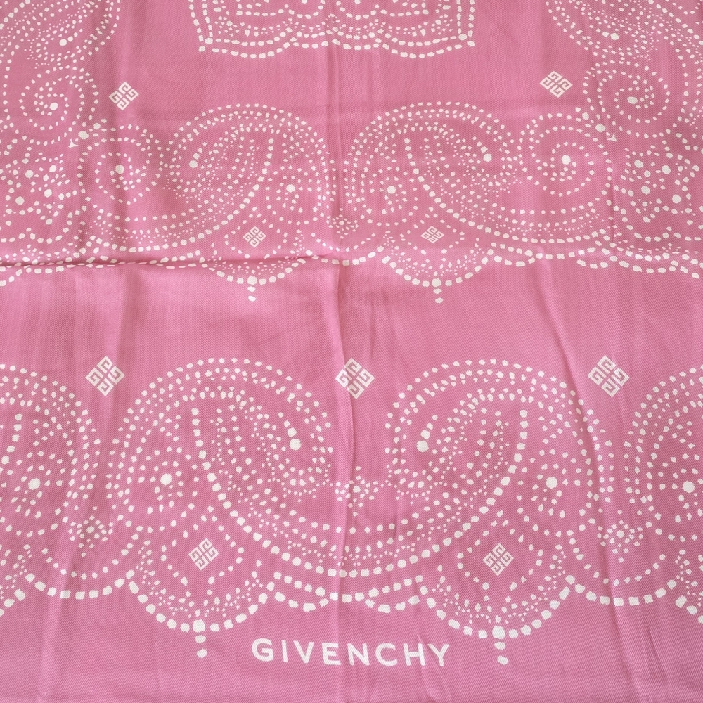Givenchy Logo Print Pink Scarf - Picture 3 of 6